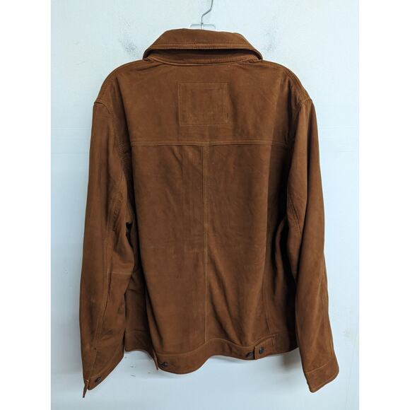 Gilded Age Mens Wild Suede Leather Jacket Old Camel Brown Suede Size XL - Picture 6 of 8